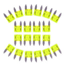 100 PCS Auto Mini Blade Fuse, DC 12V 20A(Yellow)