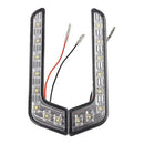 Universal White 8 LED Daytime Running Light for Car (Black)