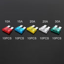 50 PCS 10A / 15A / 20A / 25A / 30A Blade Fuses Set for Car Vehicle