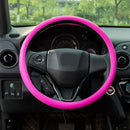 Silicone Rubber Car Steering Wheel Cover, Outside Diameter: 36cm(Pink)