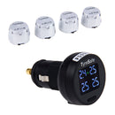 SZdalos DLS-400 Cigarette Plug LCD Display Car Tire Pressure Monitoring System with USB Charger Port & 4 External Sensors ï¼ˆBlack + Silverï¼‰