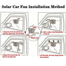 Solar Powered Car Auto Cooling Fan Air Vent Ventilate with Rubber Strip Car Heat Fan System Keep Your Parked Car Cooler(White)