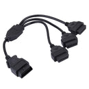 50cm 1 to 3 Straight Head 16 Pin Splitter Male to 3 Female Extension Cable for OBDII Equipment