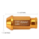 20 PCS D1 Spec P1.5 Racing Wheel Nut, Length: 50mm(Orange)
