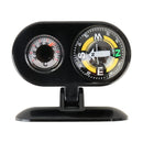 2 in 1 Guide Ball Car Guidance Compass Thermometer Cars Auto Dashboard(Black)