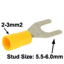 100pcs SV5.5-6.0mm DIY Spade Terminal Connectors, Cable size: 2-3mm2 (100pcs in one packaging, the price is for 100pcs)