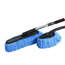 Car Cleaning Tools Car Washing Dewaxing Shan Cotton Brush Mop with Retractable Stainless Steel Tube(Blue)