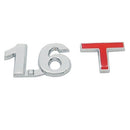 3D Universal Decal Chromed Metal 1.6T Car Emblem Badge Sticker Car Trailer Gas Displacement Identification, Size: 8.5x2.5 cm