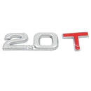 3D Universal Decal Chromed Metal 2.0T Car Emblem Badge Sticker Car Trailer Gas Displacement Identification, Size: 8.5x2.5 cm