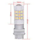 T25 8W 420LM White + Yellow Light 42 LED 2835 SMD Car Brake Light Steering Light Bulb, DC 12V
