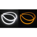 2 PCS 6W 360LM 6500K 597-577nm White + Yellow Wired LED Tube Daytime Running Light DRL Steering Lamp, DC12V, Lamp Length:60cm