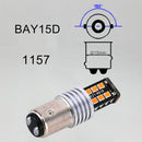 2 PCS 1157/BAY15D 3W LED 300LM SMD 2835 Car Rear Brake Light for Vehicles, DC 12V(Red Light)