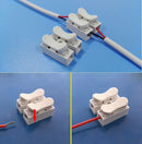 100 PCS 2 Way Push Quick Cable Connector Terminal Wiring Terminal 220V 2A(White)