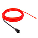 EL Cold Red Light Waterproof Round Flexible Car Strip Light with Driver for Car Decoration, Length: 2m(Red)