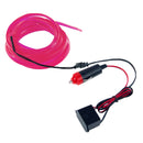 EL Cold Pink Light Waterproof Flat Flexible Car Strip Light with Driver for Car Decoration, Length: 5m(Pink)