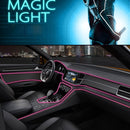 EL Cold Pink Light Waterproof Flat Flexible Car Strip Light with Driver for Car Decoration, Length: 5m(Pink)