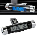 Car Decoration Desk LCD Display Clock & Thermometer with Blue Backlight