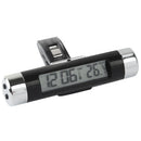 Car Decoration Desk LCD Display Clock & Thermometer with Blue Backlight