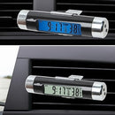 Car Decoration Desk LCD Display Clock & Thermometer with Blue Backlight