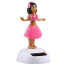 Solar Powered Bobble Head Dancing Toy Car Decoration Ornament Cute Hula Princess(Pink)