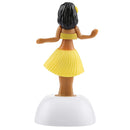 Solar Powered Bobble Head Dancing Toy Car Decoration Ornament Cute Hula Princess(Yellow)