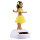 Solar Powered Bobble Head Dancing Toy Car Decoration Ornament Cute Hula Princess(Yellow)