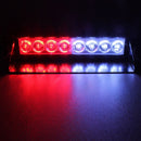 8W 800LM 8-LED White + Red Light 3-Modes Adjustable Angle Car Strobe Flash Dash Emergency Light Warning Lamp with Suckers, DC 12V