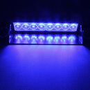 8W 800LM 8-LED Blue Light 3-Modes Adjustable Angle Car Strobe Flash Dash Emergency Light Warning Lamp with Suckers, DC 12V