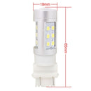 2 PCS T25 4.2W 630LM White Light Dual Wires 21 LED 2835 SMD Car Brake Light Daytime Running Light Bulb, DC 12V