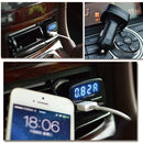 4 in 1 5V 3.1A Dual Ports Car Charger with Voltage, Temperature and Current Display(White)