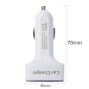 4 in 1 5V 3.1A Dual Ports Car Charger with Voltage, Temperature and Current Display(White)