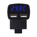 4 in 1 5V 3.1A Dual Ports Car Charger with Voltage, Temperature and Current Display(White)
