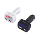 4 in 1 5V 3.1A Dual Ports Car Charger with Voltage, Temperature and Current Display(White)