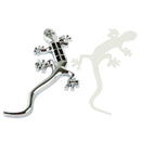 Solar Powered Gecko Style Car Sticker with 4 LED Flash Warning Lights(Silver)
