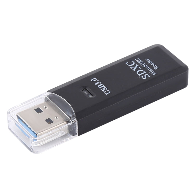2 in 1 USB 3.0 Card Reader, Super Speed 5Gbps, Support SD Card / TF Card(Black)