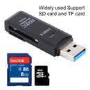 2 in 1 USB 3.0 Card Reader, Super Speed 5Gbps, Support SD Card / TF Card(Black)