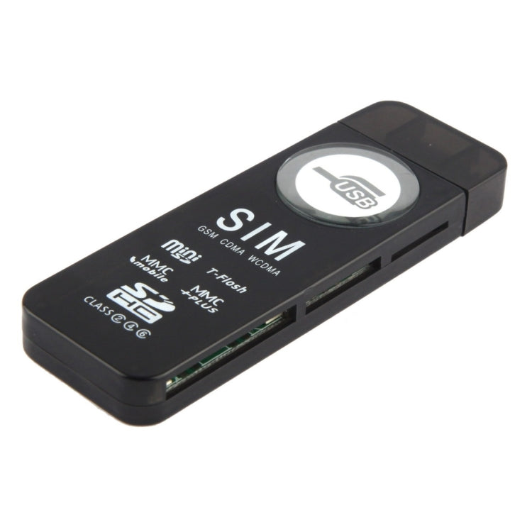 USB Universal Card Reader, Support SD / MMC /SIM / TF Card(Black)