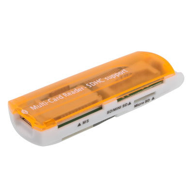 USB 2.0 Multi Card Reader, Support SD/MMC, MS, TF, M2 Card(Orange)