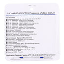2 PCS 202P-HD Enhanced Version Coaxial CVI/TVI/AHD 1CH Passive Transceiver Video Balun