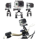Bike Bicycle Camera Handlebar Bar Mount Holder with 3 Way Pivot Arm for GoPro HERO10 Black / HERO9 Black / HERO8 Black /7 /6 /5 /5 Session /4 Session /4 /3+ /3 /2 /1, DJI Osmo Action, Xiaoyi and Other Action Cameras(Black)