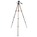 Portable Tripod Stand for Digital Cameras, 4-Section Aluminum Legs with Brace