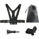 ST-139 Elastic Adjustable Chest Strap Belt (Type B) with J-shaped Bracket & Pouch for GoPro HERO10 Black / HERO9 Black / HERO8 Black / HERO7 /6 /5 /5 Session /4 Session /4 /3+ /3 /2 /1, Insta360 ONE R, DJI Osmo Action and Other Action Camera(Black)