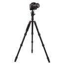 Triopo MT-2805C Adjustable Portable Aluminum Tripod with NB-2S Ball Head for Canon Nikon Sony DSLR Camera(Black)