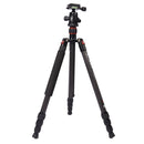 Triopo GT-2504X8.C Adjustable Portable Carbon Fiber Tripod with B-1 Aluminum Ball Head for Canon Nikon Sony DSLR Camera(Black)