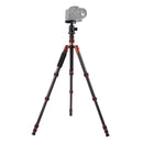 Triopo GT-2505x8.C Adjustable Portable Carbon Fiber Tripod with B-1 Aluminum Ball Head for Canon Nikon Sony DSLR Camera(Black)