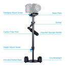 PULUZ 38.5-61cm Carbon Fiber Handheld Stabilizer for DSLR & DV Digital Video & Cameras, Capacity Range 0.5-3kg(Black)