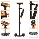YELANGU 38.5-61cm Carbon Fiber Handheld Stabilizer for DSLR & DV Digital Video & Cameras, Capacity Range 0.5-3kg(Orange)
