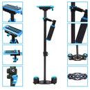 YELANGU 38.5-61cm Carbon Fiber Handheld Stabilizer for DSLR & DV Digital Video & Cameras, Capacity Range 0.5-3kg(Blue)