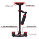 YELANGU 38.5-61cm Carbon Fiber Handheld Stabilizer for DSLR & DV Digital Video & Cameras, Capacity Range 0.5-3kg(Red)