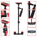 YELANGU 38.5-61cm Carbon Fiber Handheld Stabilizer for DSLR & DV Digital Video & Cameras, Capacity Range 0.5-3kg(Red)